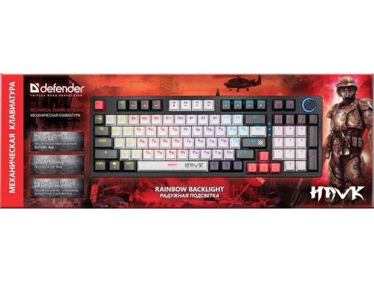 Клавиатура проводная игровая DEFENDER Hawk GK-418 черный